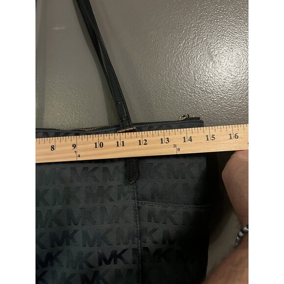 Michael Kors Tote Bag Womens Large Blue MK Monogram Shoulder Purse Handbag Zip - Picture 7 of 13